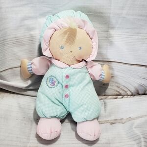 Goldberger SB Sammy 11" Cloth Baby Doll Gingham Pastel Embroidered Allergy Free